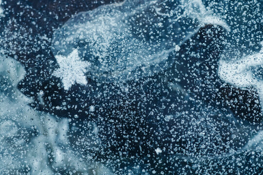 Snowflake on ice