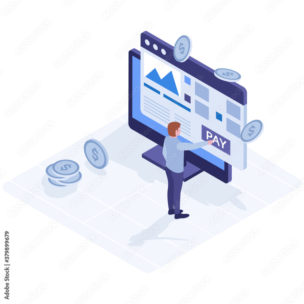 Canvas Prints isometric illustration design of website builder