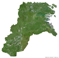 Kalimantan Utara, province of Indonesia, on white. Satellite © Yarr65