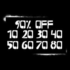 Set of stencil graffiti lettering with numbers and % Off on black background. Design templates for sale, Black friday, shopping posters