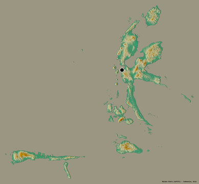 Maluku Utara, province of Indonesia, on solid. Relief