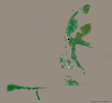 Maluku Utara, province of Indonesia, on solid. Satellite
