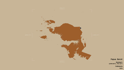 Papua Barat - Indonesia. Bounding box. Pattern
