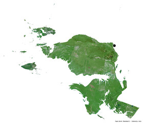 Papua Barat, province of Indonesia, on white. Satellite
