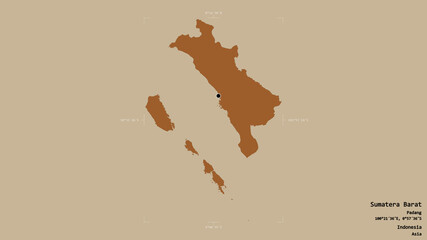 Sumatera Barat - Indonesia. Bounding box. Pattern