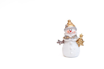 snowman on a white background. free space on the left for an inscription
