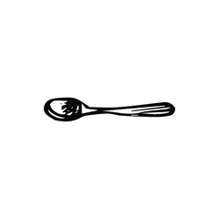 Hand-drawn spoon.
Vector illustration in a graphic style.