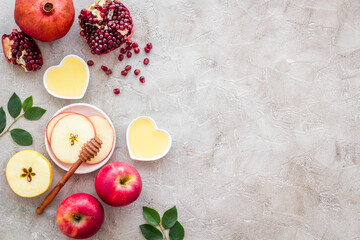 Jewish Rosh Hashanah postcard greeting holiday concept