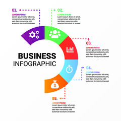 Colorful infographic steps flat design. Can be used for workflow diagram, info chart, and web design.