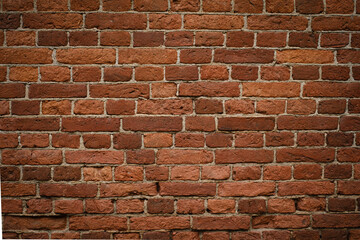 Vintage textured red brick wall, background for design