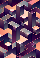 Isometric geometric pattern of cubes.
