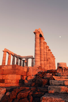Temple of Poseidon at sunset