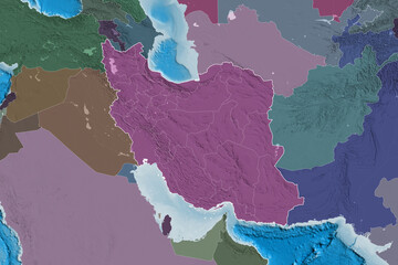 Iran borders. Administrative