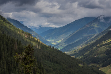 view in a valley while hiking in the mountains