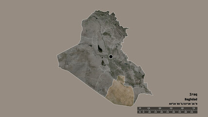 Location of Al-Muthannia, province of Iraq,. Satellite