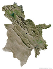 Obraz premium As-Sulaymaniyah, province of Iraq, on white. Satellite