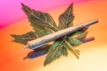 Marijuana Leaf and Joint