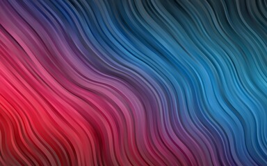 Obraz premium Dark Blue, Red vector backdrop with bent lines. A sample with blurred bubble shapes. The template for cell phone backgrounds.