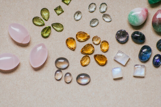 Different kinds of gemstones
