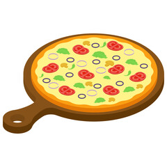 
Pizza icon in isometric design 
