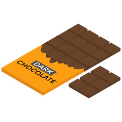 
Chocolate bar icon in  isometric design 
