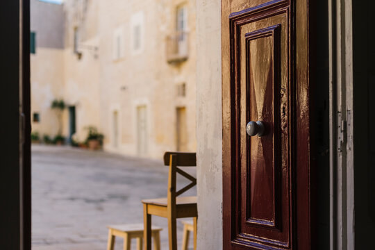 Entrance of cafe in Malta