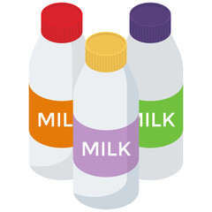 
Milk pack in isometric design 
