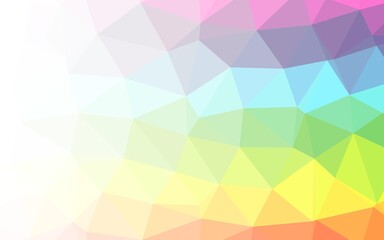 Light Multicolor, Rainbow vector abstract polygonal layout. A vague abstract illustration with gradient. Triangular pattern for your business design.