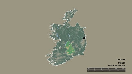 Location of Tipperary, county of Ireland,. Relief