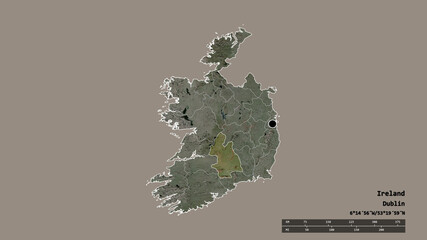 Location of Tipperary, county of Ireland,. Satellite