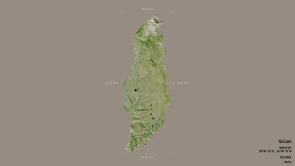 Golan - Israel. Bounding box. Satellite © Yarr65