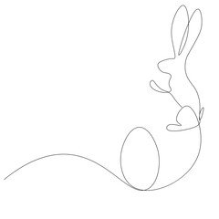 Easter background with bunny and egg. Vector illustration
