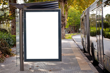 Blank advertising billboard mockup and template or light billboards with copy space for text or...