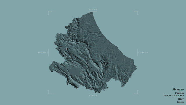 Abruzzo - Italy. Bounding box. Administrative