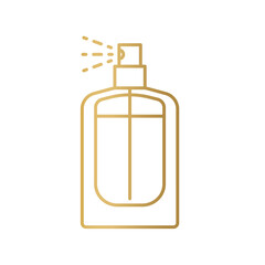 golden perfume bottle icon- vector illustration