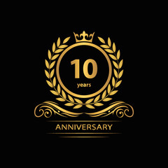 10 years anniversary vector, style  for celebration, logo template