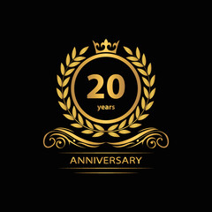 20 years anniversary vector, style  for celebration, logo template