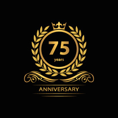 75 years anniversary vector, style  for celebration, logo template