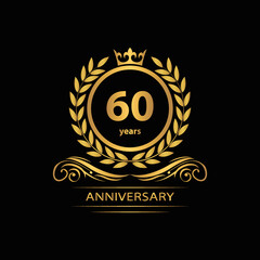 60 years anniversary vector, style  for celebration, logo template