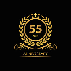 Fototapeta premium 55 years anniversary vector, style for celebration, logo template