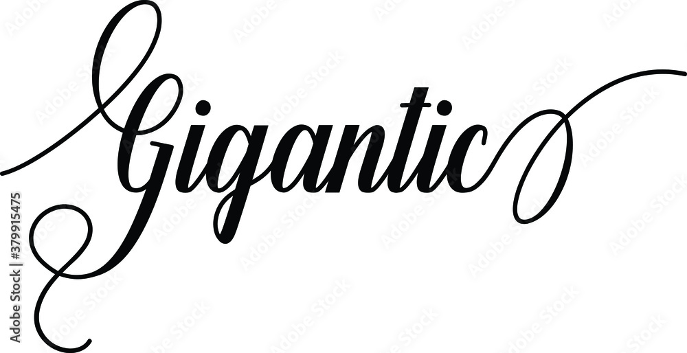 Poster gigantic script cursive calligraphy typography black text lettering script cursive and phrases isola