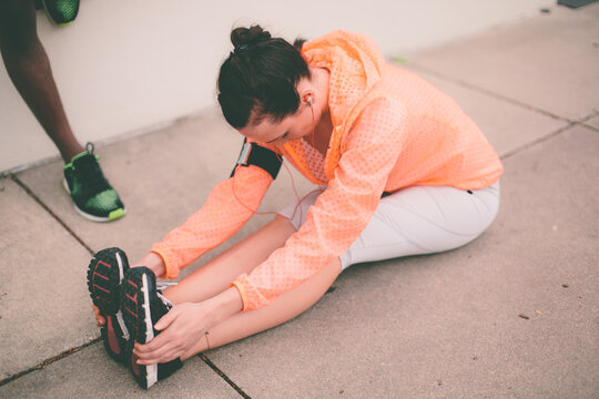 Girl Stretching After a Run