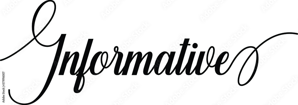 Aufkleber informative script cursive calligraphy typography black text lettering script cursive and phrases is
