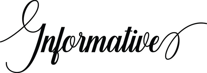 Informative Script Cursive Calligraphy Typography Black text lettering Script Cursive and phrases isolated on the White background for titles and sayings