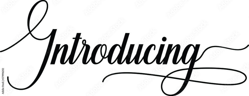 Poster introducing script cursive calligraphy typography black text lettering script cursive and phrases is