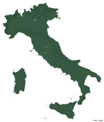 Italy on white. Administrative