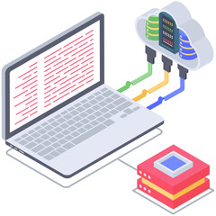 
Icon of data transformation isometric design.
