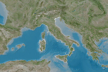 Italy borders. Satellite