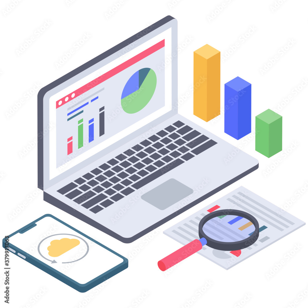 Canvas Prints web analysis icon isometric design