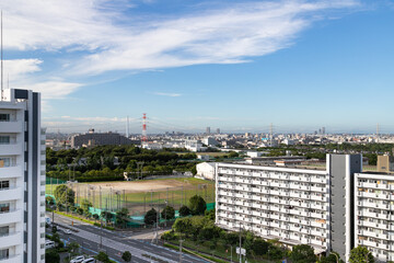 Fototapeta premium 市川市にある団地 千葉県 日本